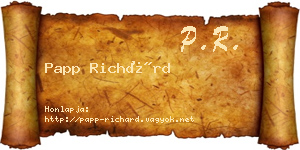 Papp Richárd névjegykártya