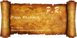 Papp Richárd névjegykártya