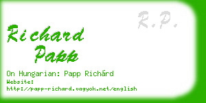 richard papp business card